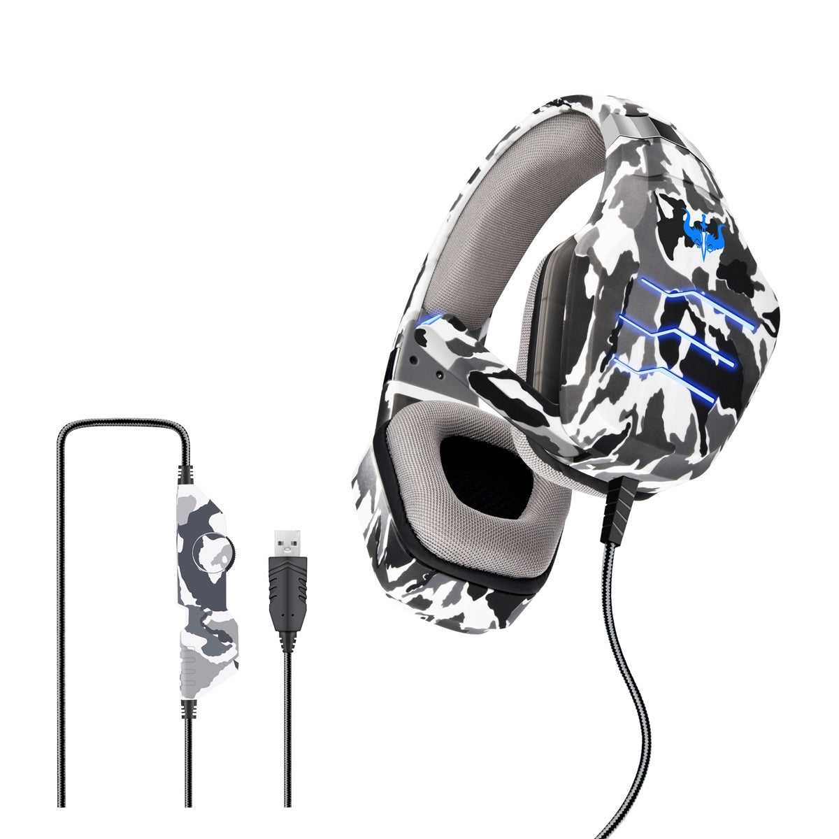 OVLENG Q9 Camouflage Wired Gaming Headset Stereo Subwoofer E-sports Headphone with LED Light USB 7.1-Channel Over-Ear Adjustable Headset OVLENG Q9 Camouflage Wired Gaming Headset Stereo Subwoofer E-sports Headphone with LED Light USB 7.1-Channel Over-Ear Adjustable Headset